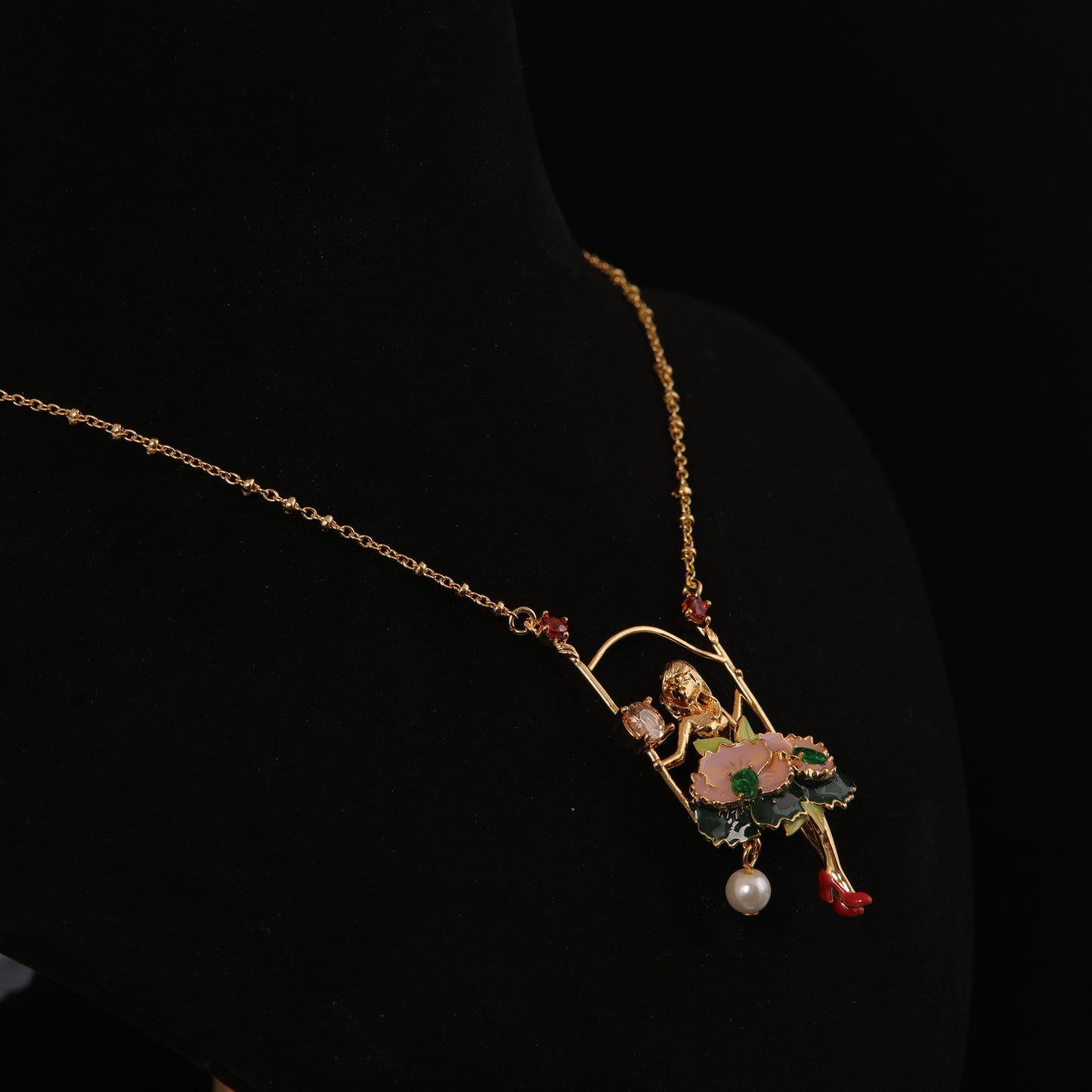 Vintage Enamel Classic Statement Necklace for Ladies