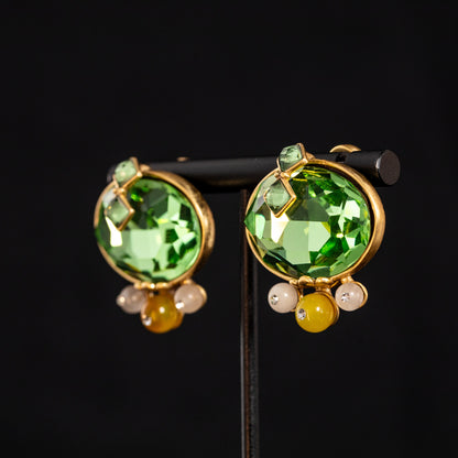 Vintage Crystal Elegant Stone Inlay Earrings for Ladies