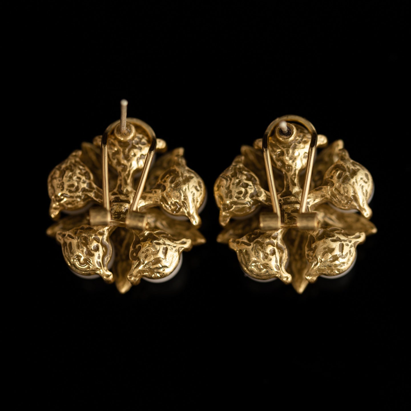 Vintage Enamel Petal Classic Handcrafted Earrings Handcrafted Design