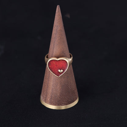 Vintage Heart Refined Polished Open Ring Handcrafted Design