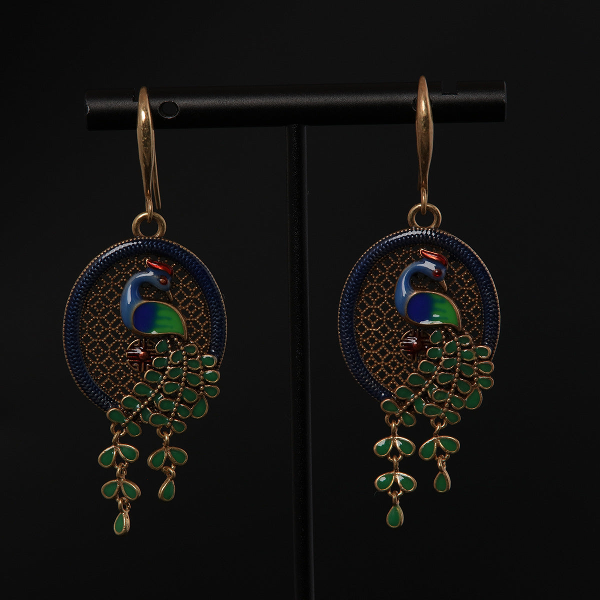Vintage Enamel Statement Refined Earrings Gift Jewelry