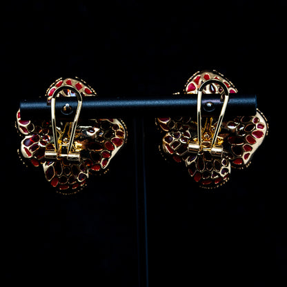 Vintage Cubic Zirconia Floral Chic Stone Inlay Earrings Timeless Style