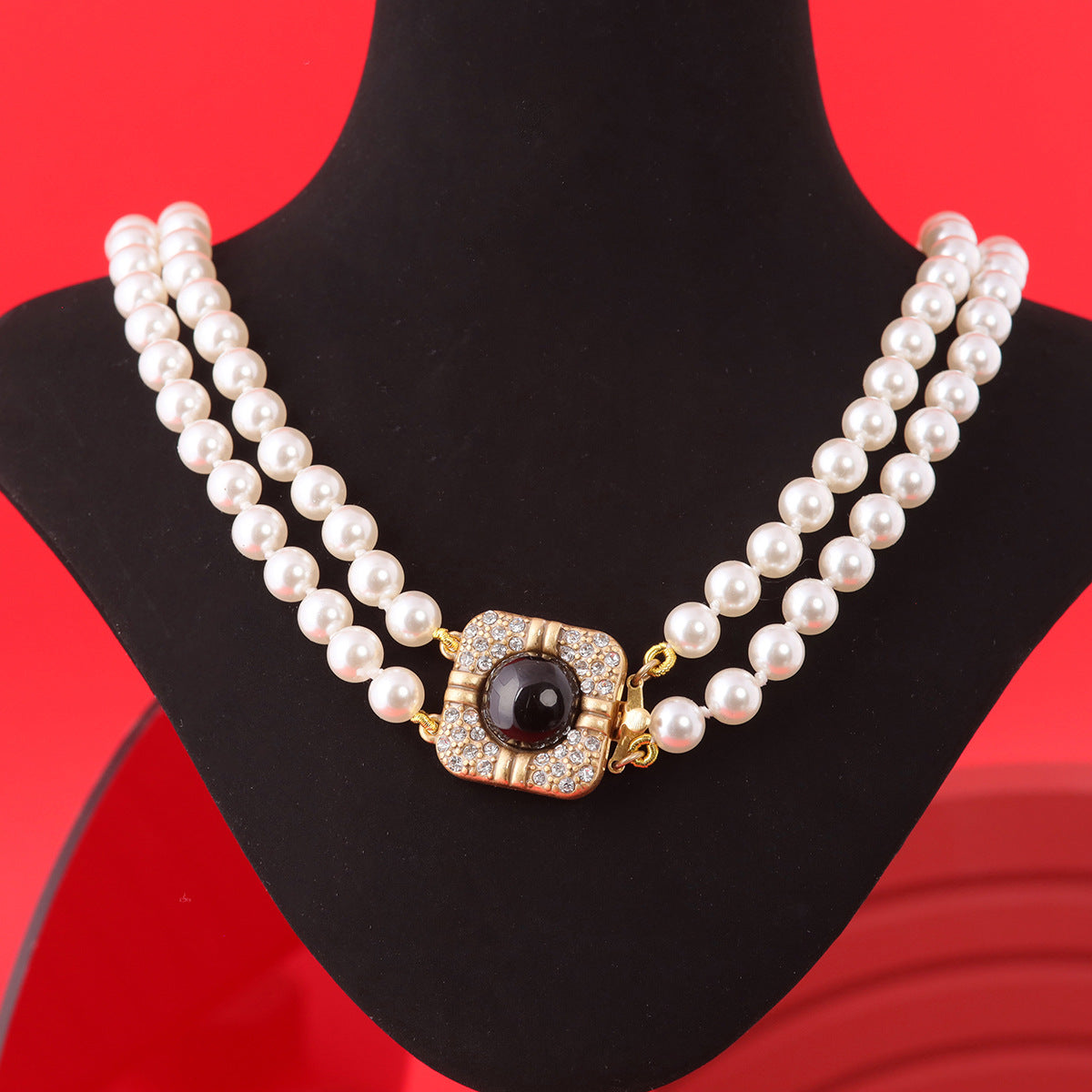 Vintage Pearl Geometric Elegant Polished Necklace Gift Jewelry