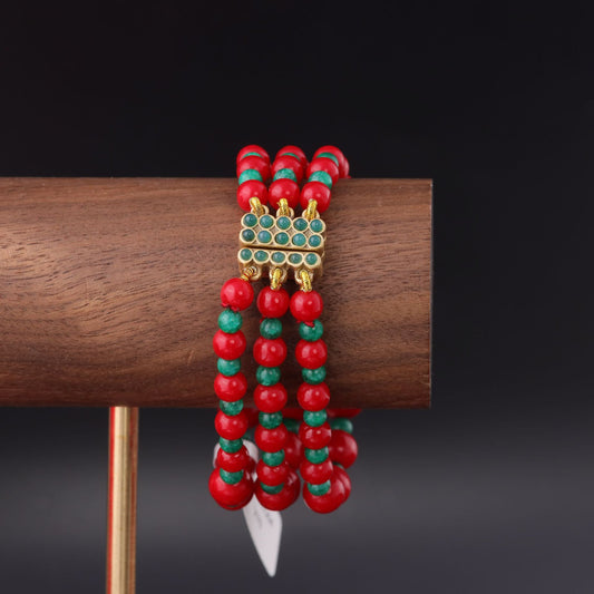 Vintage Glass Geometric Refined Bracelet for Women