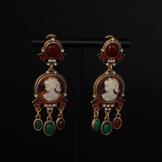 Vintage Agate Statement Chic Earrings for Women