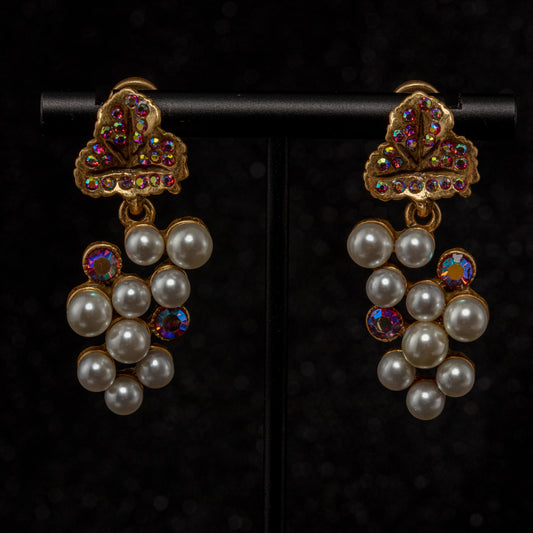 Vintage Pearl Classic Refined Earrings Gift Jewelry